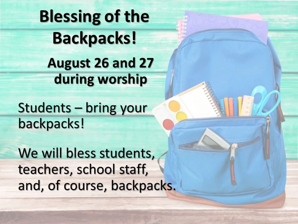 Blessing of the Backpacks!