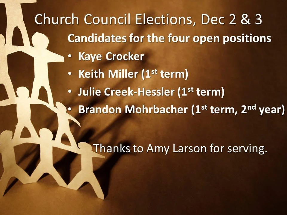 2024 & 2025 Church Council Candidates — St. John's Lutheran Church