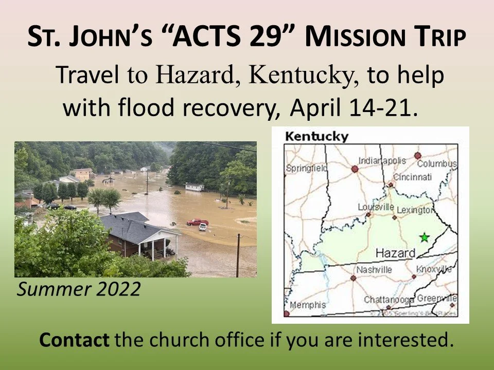 St. John’s “ACTS 29” Mission Trip meeting