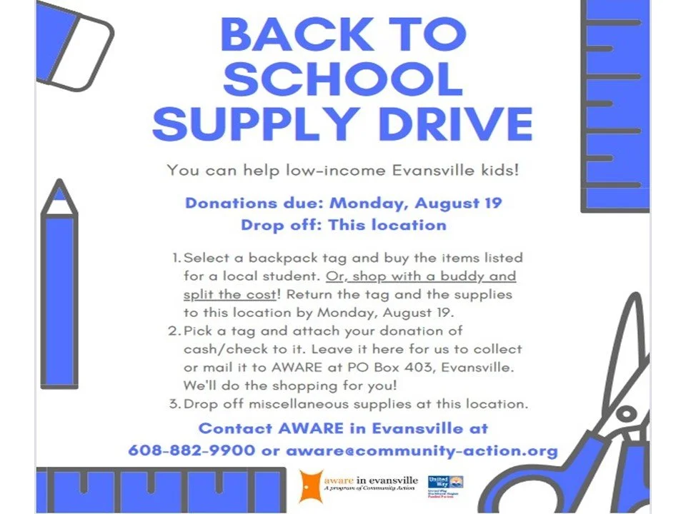 AWARE back to school drive 