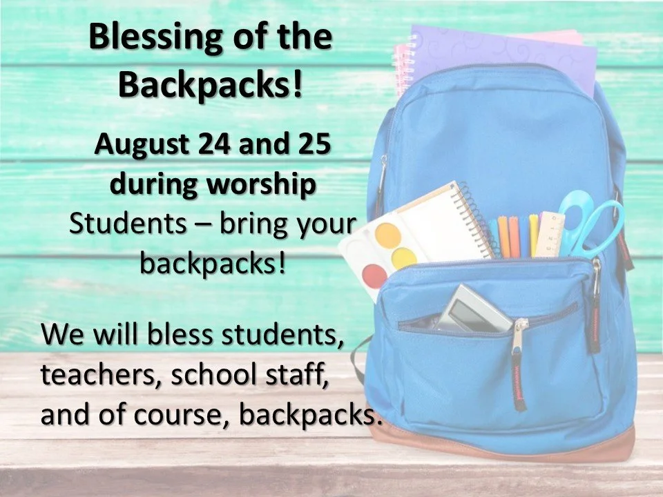 Blessing of the Backpacks!