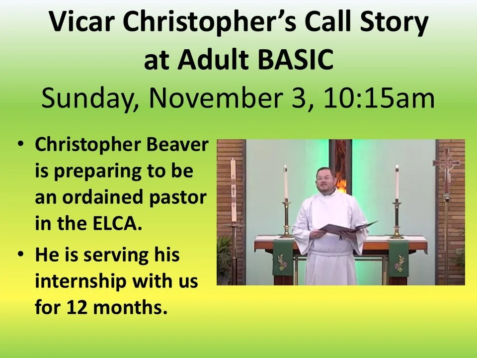 Vicar Christopher’s Call Story at Adult BASIC