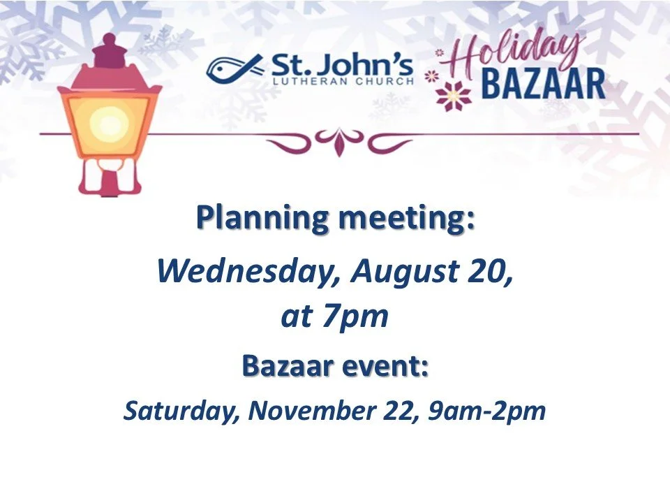 St. John's Annual holiday bazaar planning meeting