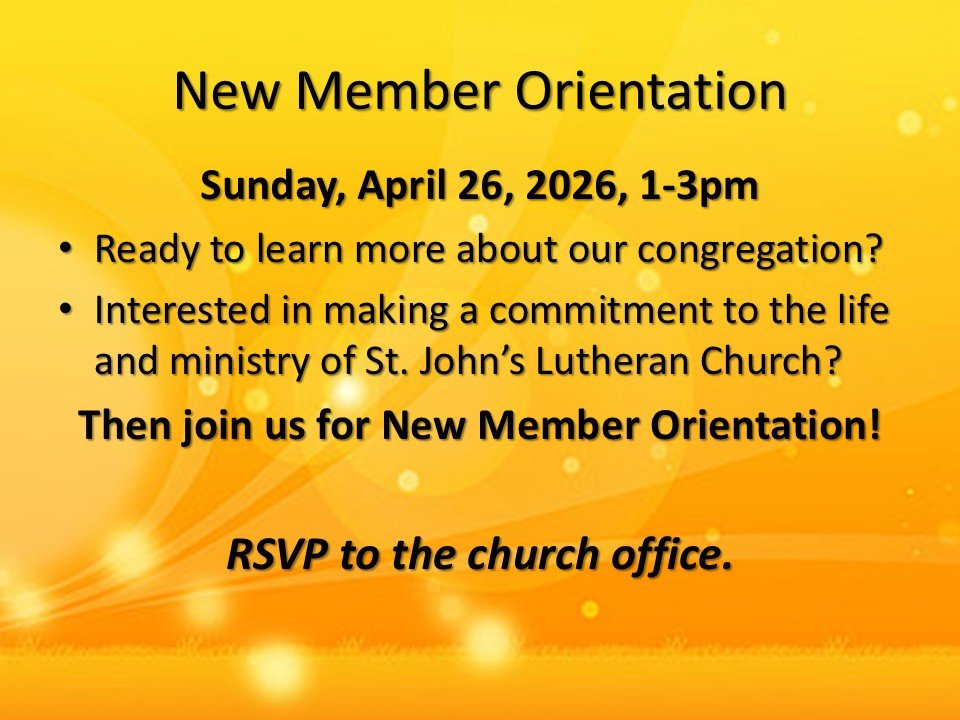 New Member Orientation