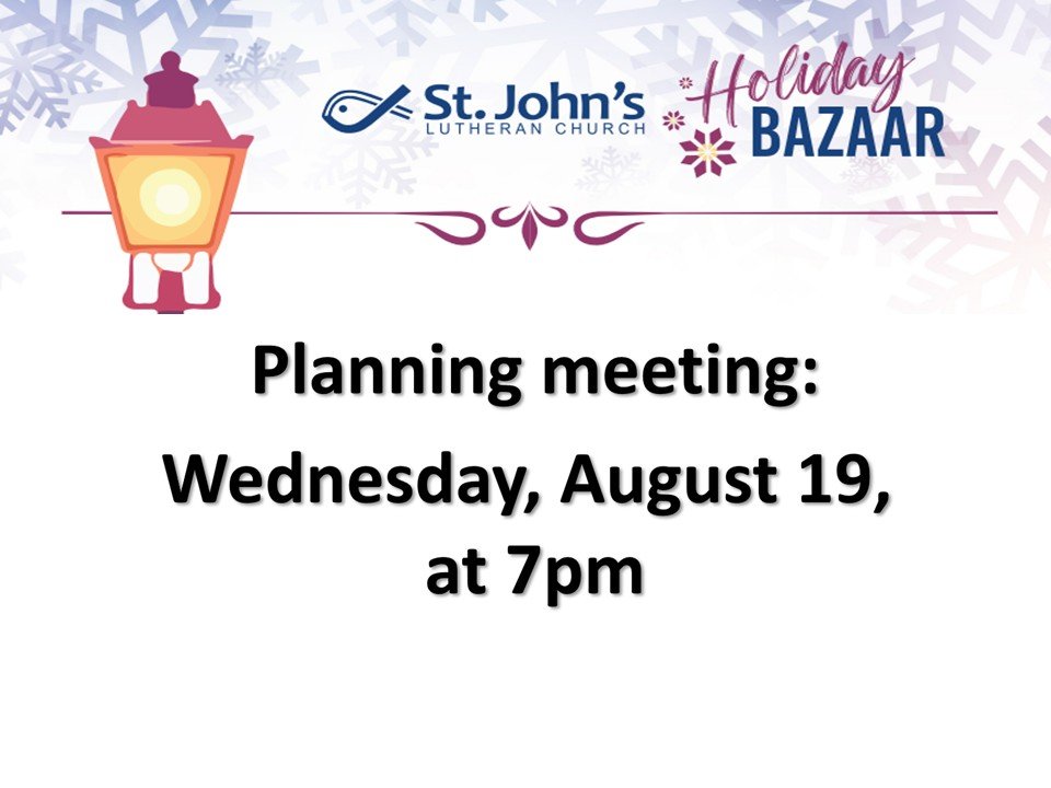 Holiday Bazaar Meeting
