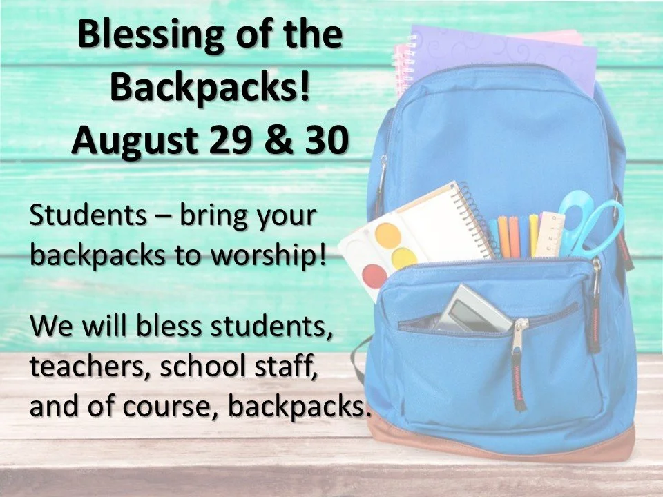 Blessing of theBackpacks!