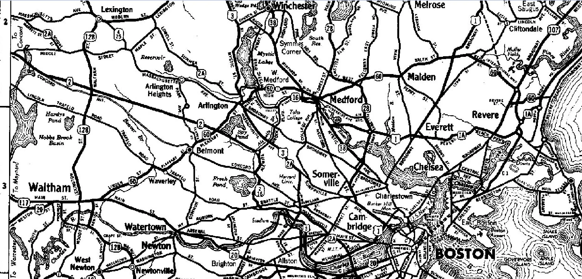 1937 Road Map Zoom View