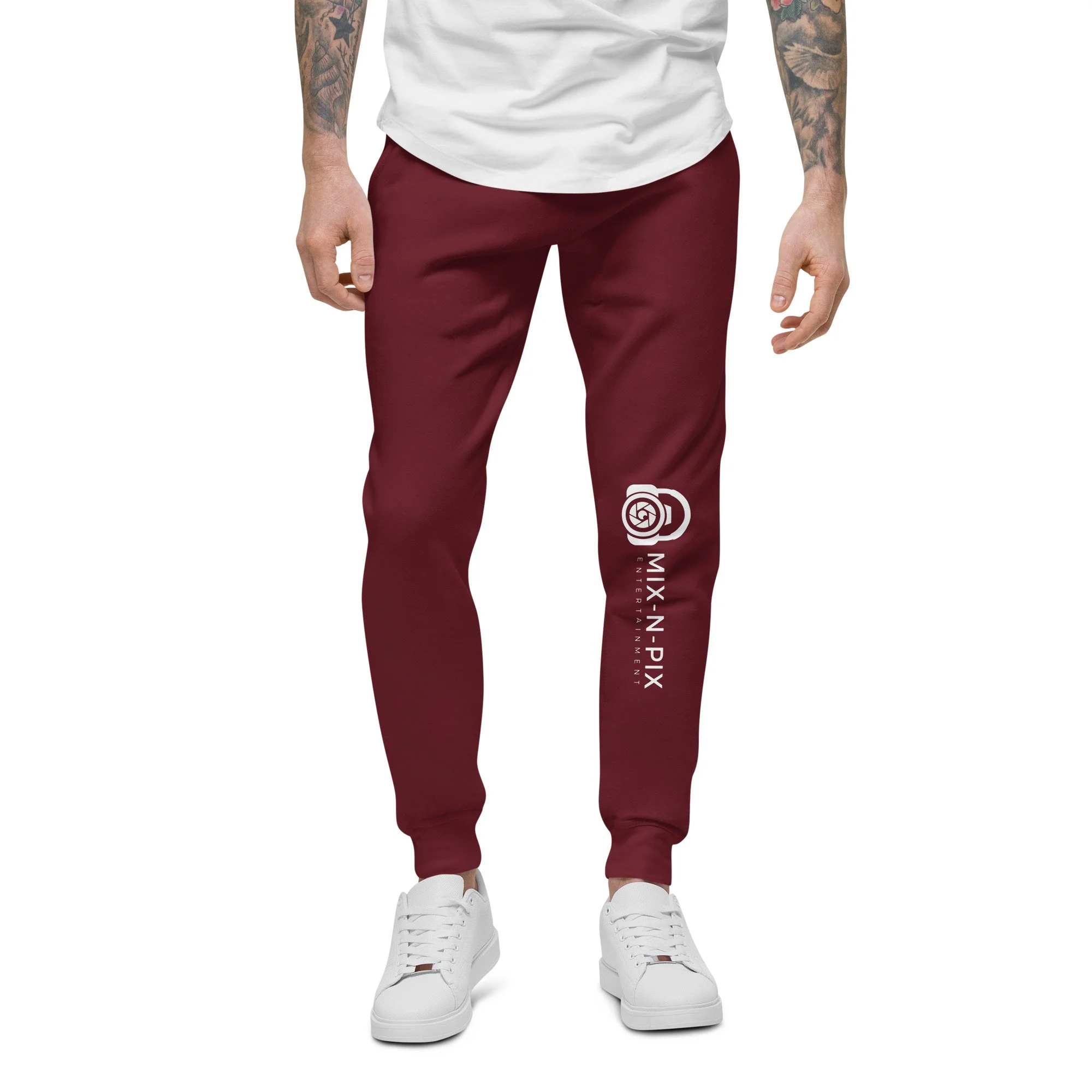 unisex-fleece-sweatpants-maroon-front-65bf0cab4eef5.jpg