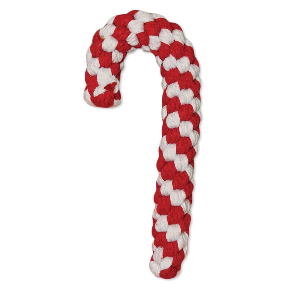 CHRISTMAS CANDY CANE ROPE DOG TOY