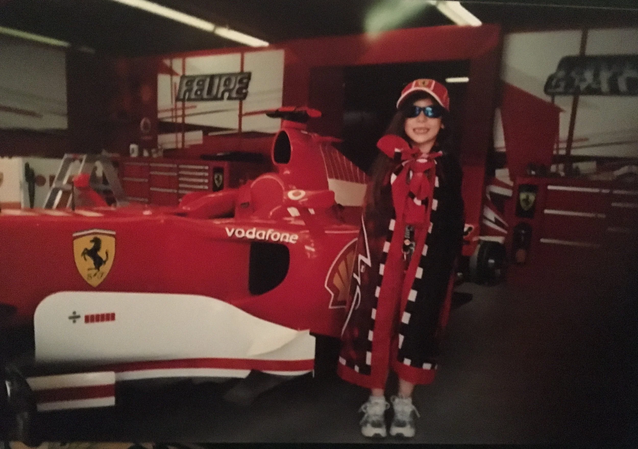 Standing outside Michael’s backup car.