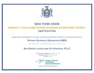 New York State WBE Certificate for Sue Steele Landscape Architecture, PLLC_Page_1.jpg