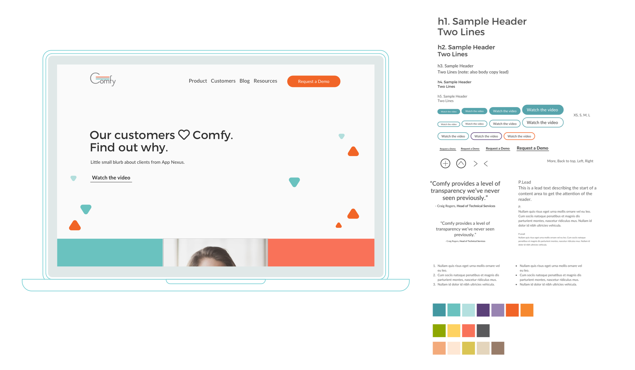 Style guide with our brand fonts and colors