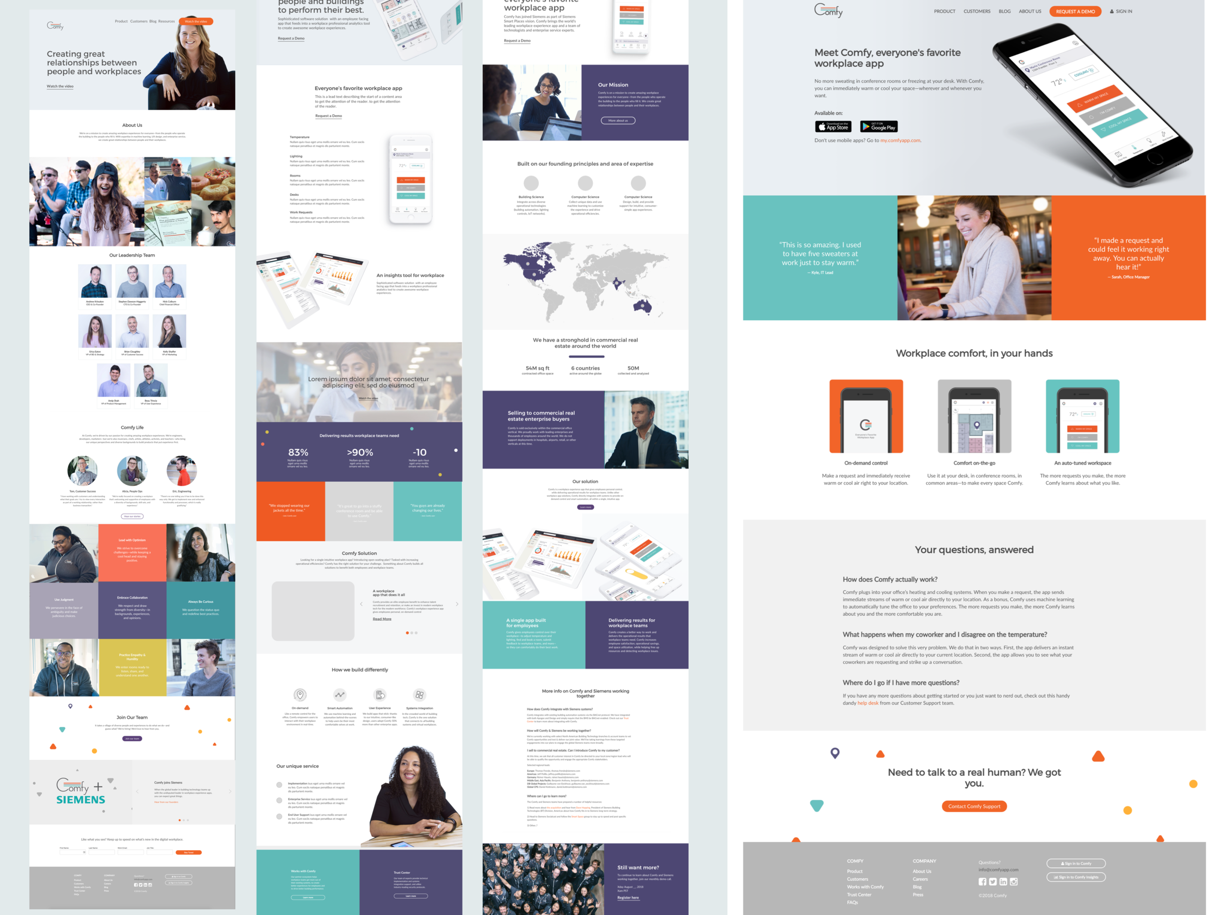 Designing in a modular fashion allowed us to reuse certain grids and repurpose them on different parts of the website. Sometimes I would also design specific widgets and see how they worked with the rest of the already existing page (wireframe 2).