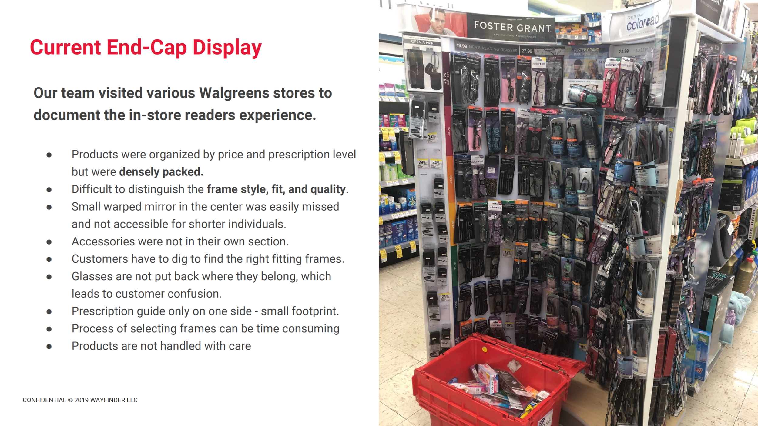 Some of the challenges that I identified with their current end-cap display