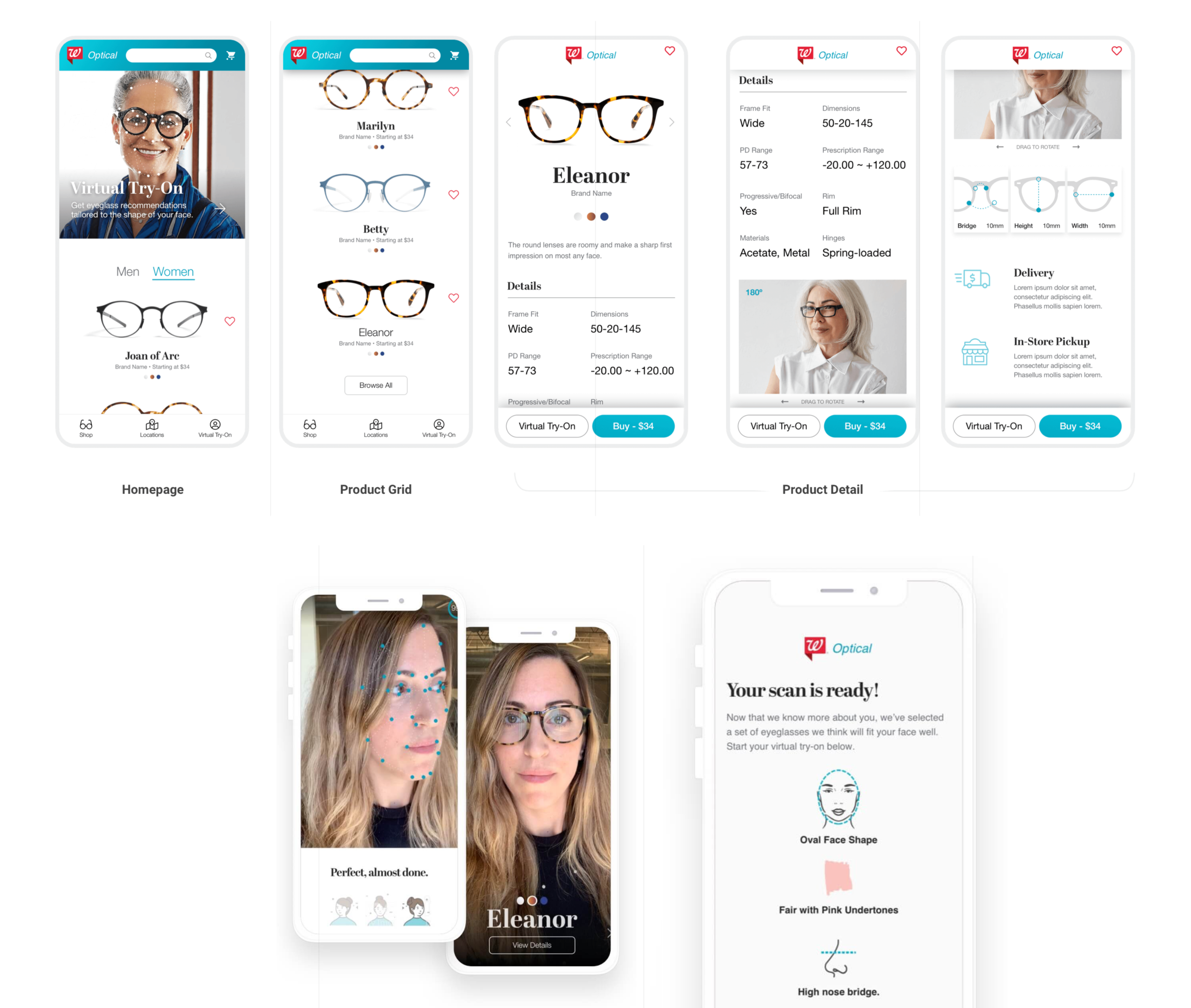 The team’s additional finishing touches on the app noting changes in typography, addition of a menu bar, and refinement of AR-experience.