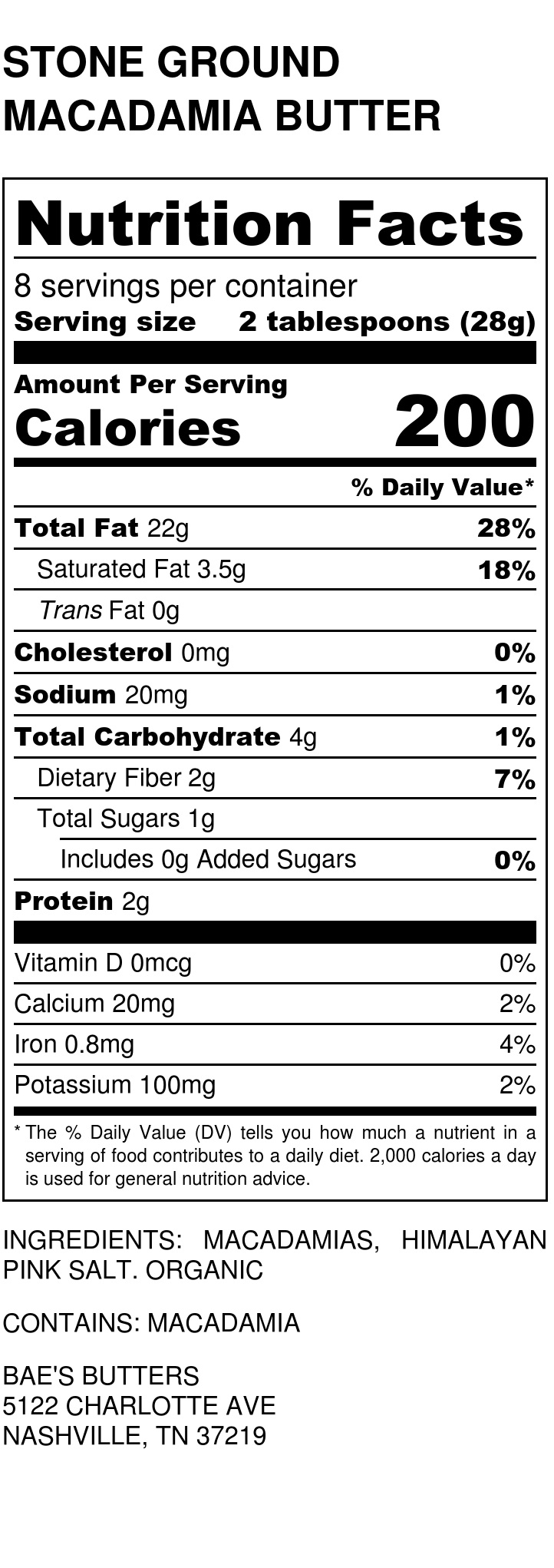 STONE GROUND MACADAMIA BUTTER - Nutrition Label.jpg