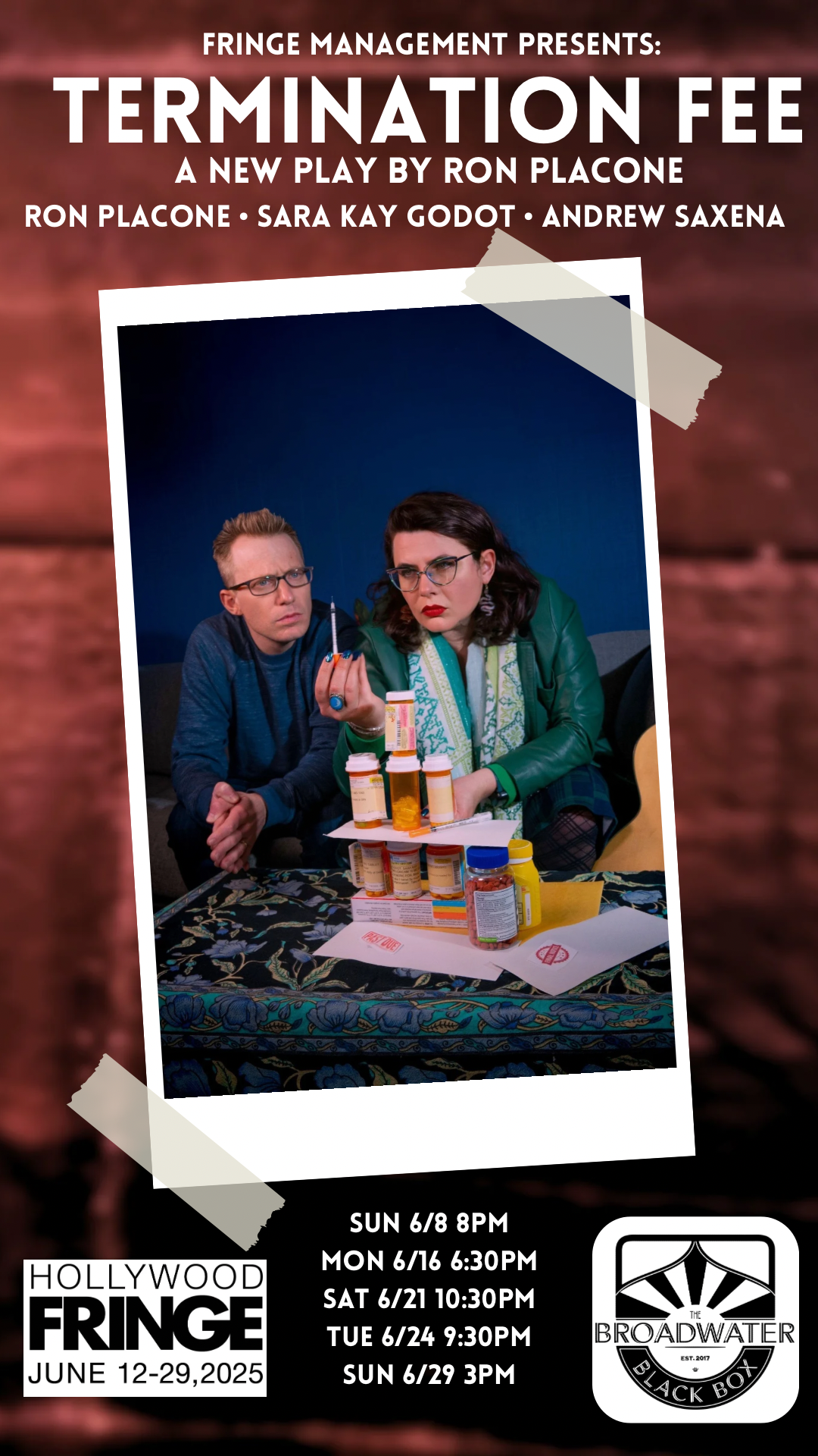 Hollywood Fringe Festival - Black Box, Broadwater - TERMINATION FEE - 3pm