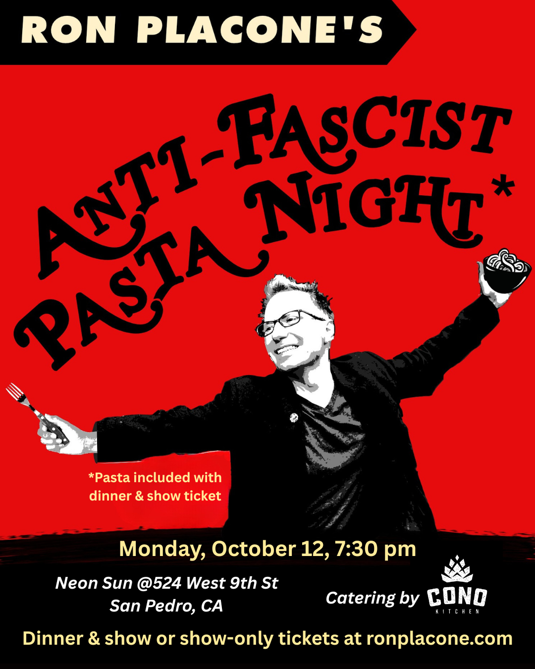Anti-Fascist Pasta Night ENCORE! - Neon Sun - LA/San Pedro, CA - 7:30pm