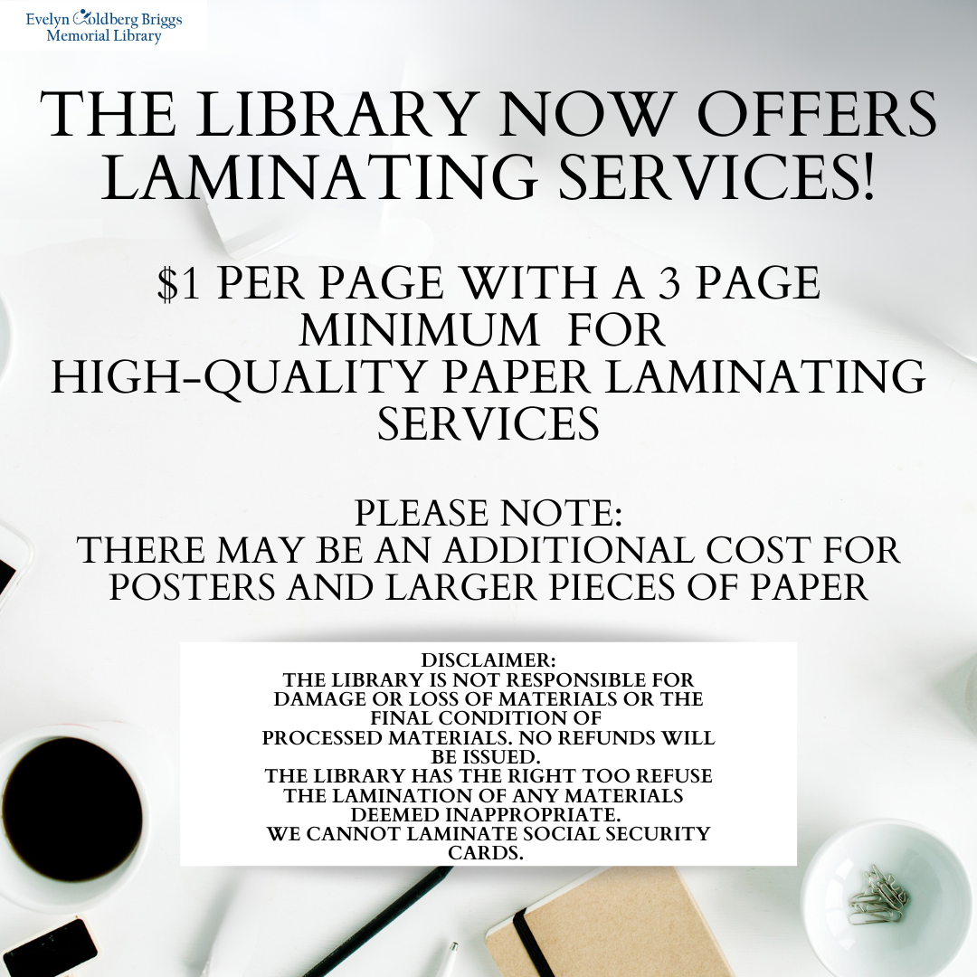 Laminating Services Now Available!