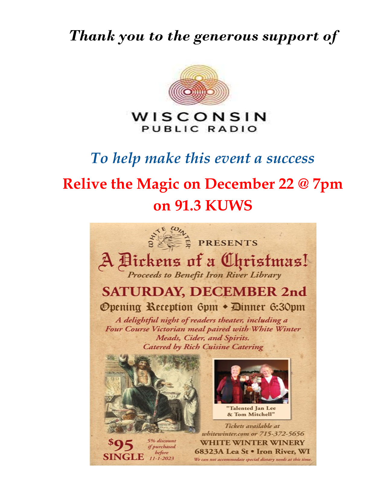Wisconsin Public Radio - "A dickens of a christmas"