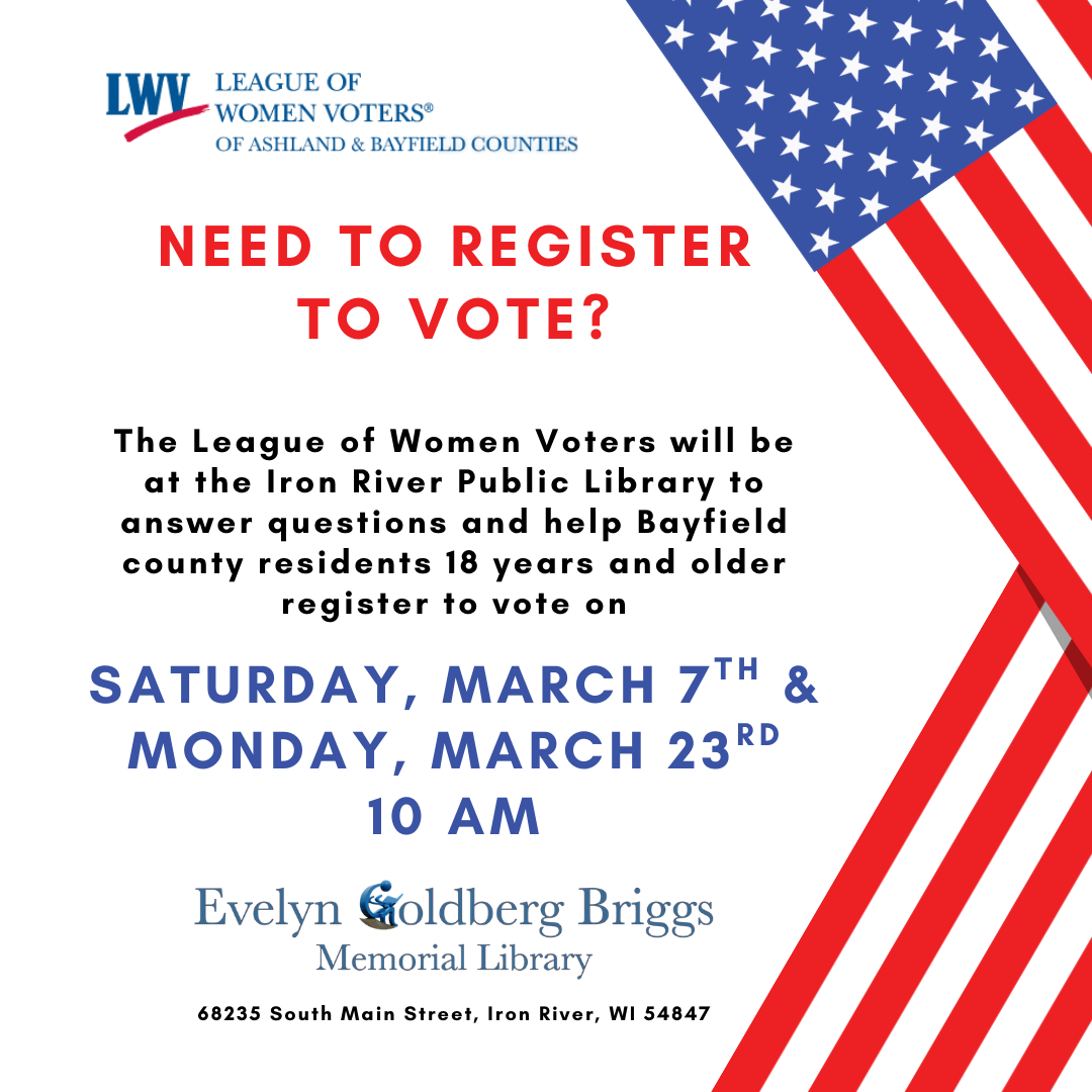 Register to Vote with the League of Women Voters!