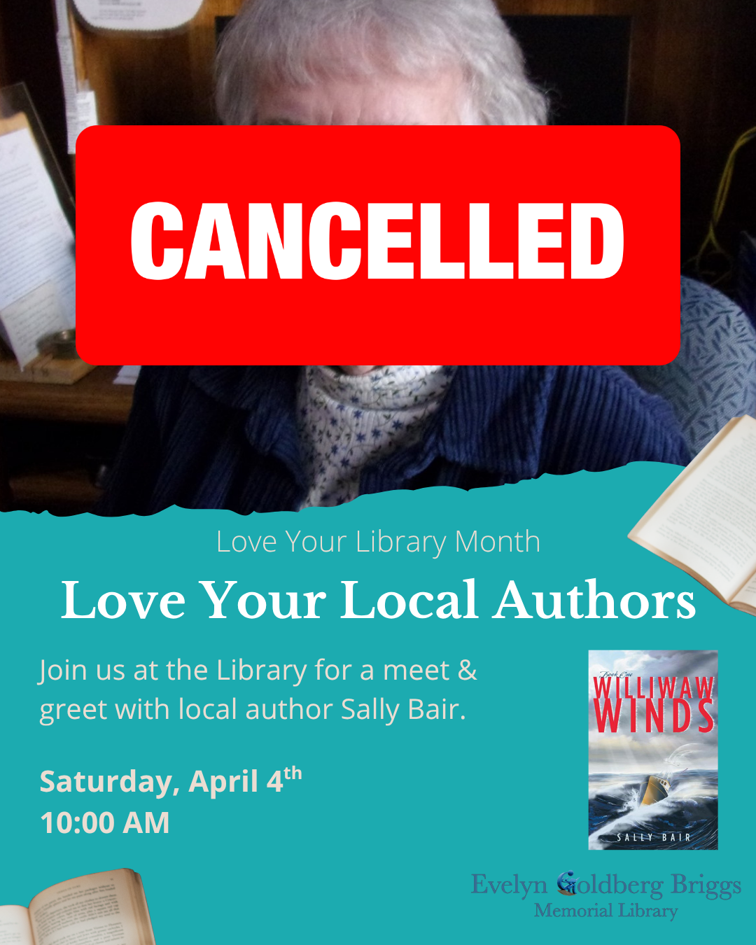 CANCELLED - Love Your Local Authors - Meet &amp; Greet with Sally Bair