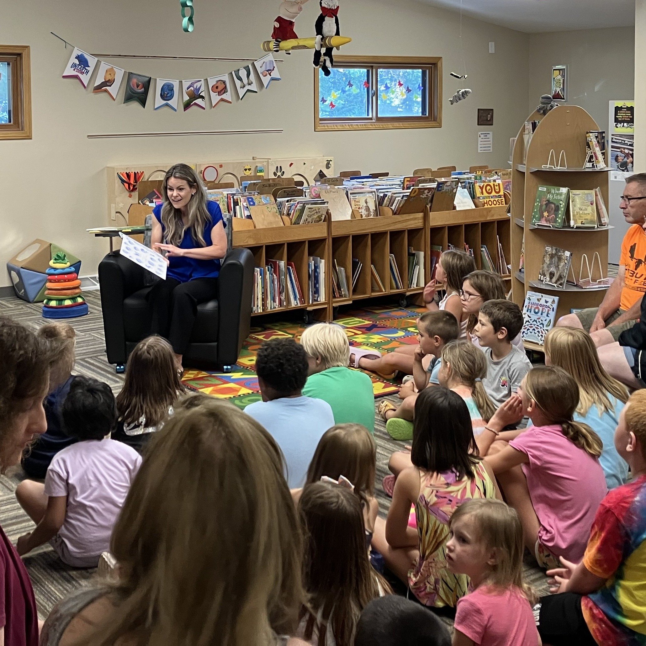 This week's guest reader was Danielle Mikula, South Shore School District Superintendent. Thank you to Miss Dani for visiting and entertaining the troops!