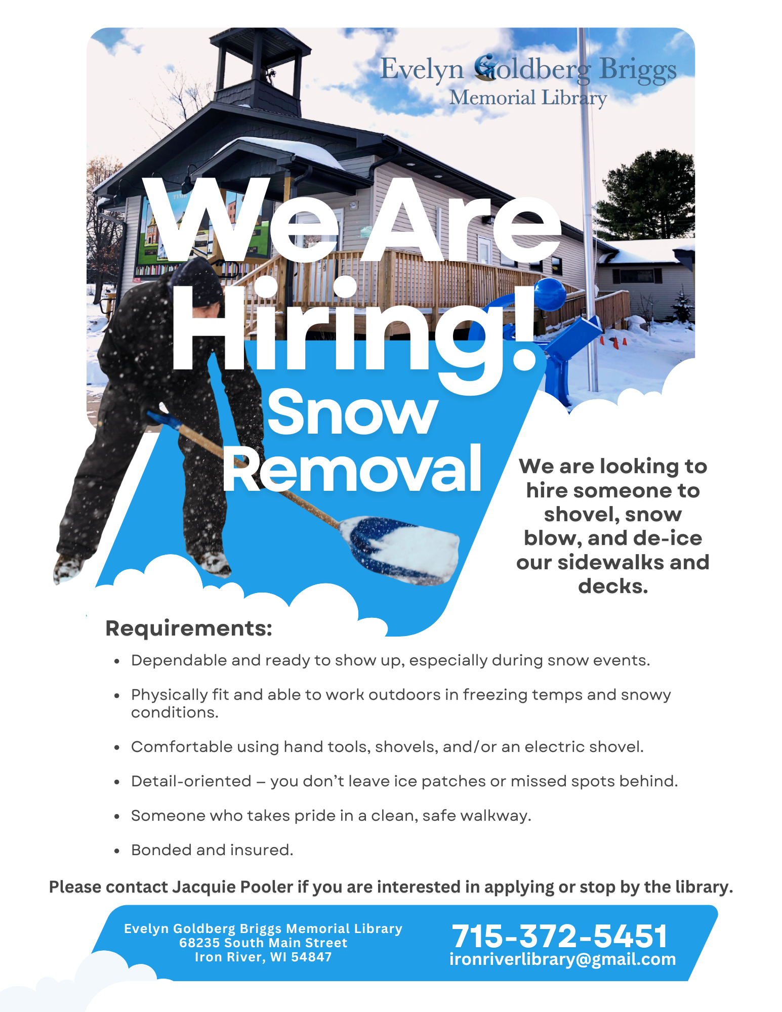 Now Hiring - Snow Remover