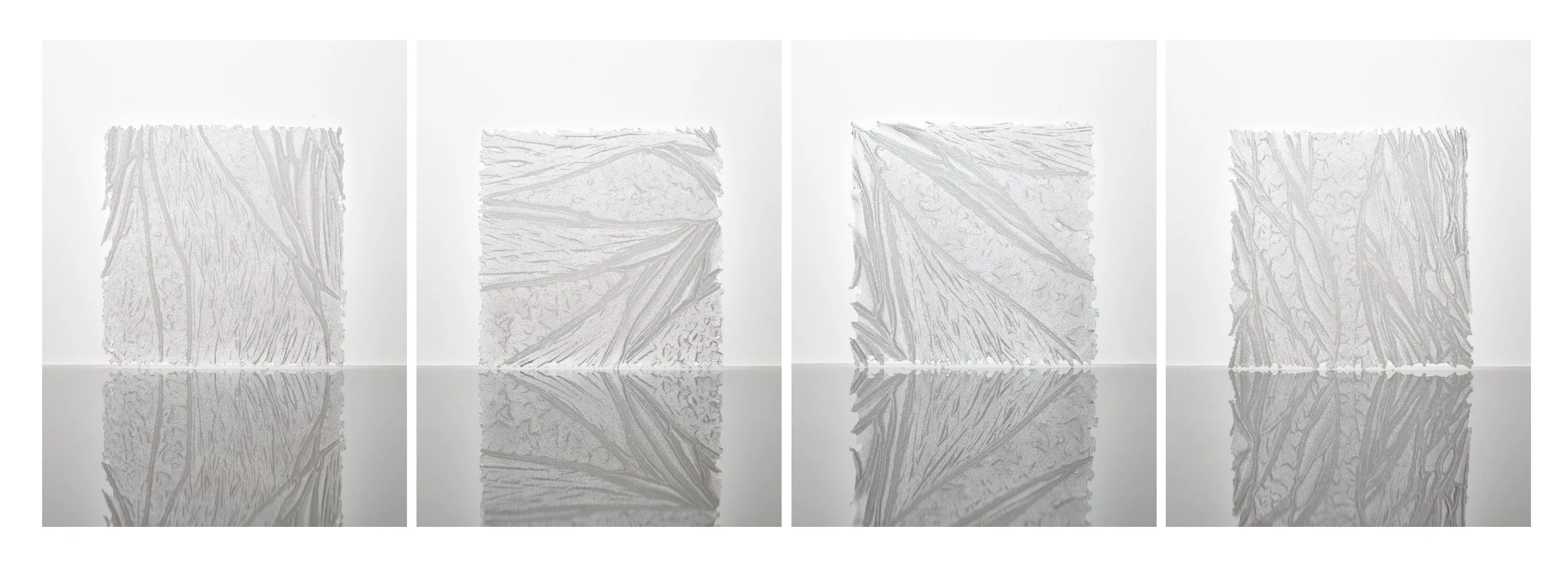 Glass Frame Grid Drawing in Clear (Quadriptych)