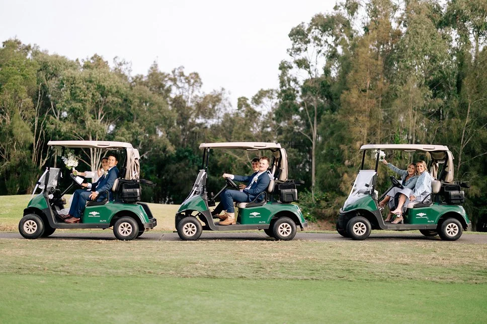 Noosa Springs Wedding Golf Cart Photos