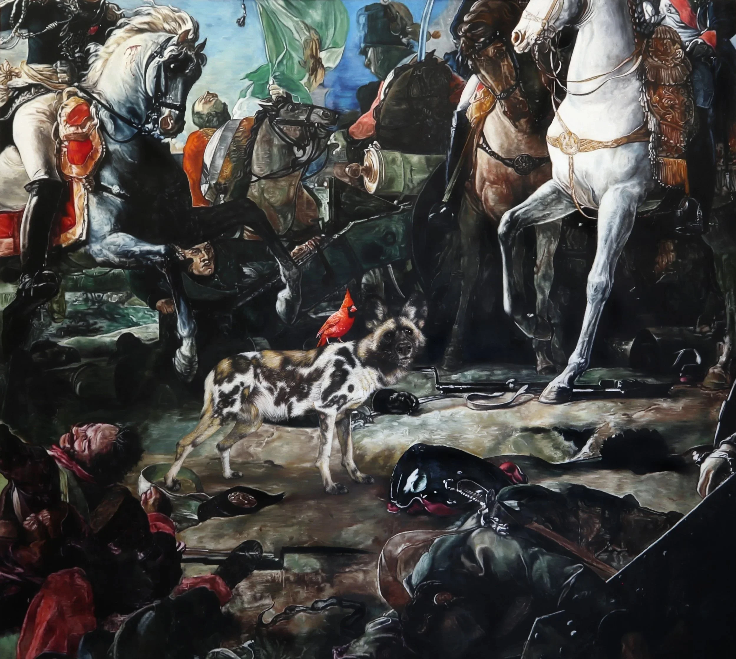 Red Bird, oil on canvas, 62" x 68", 2023