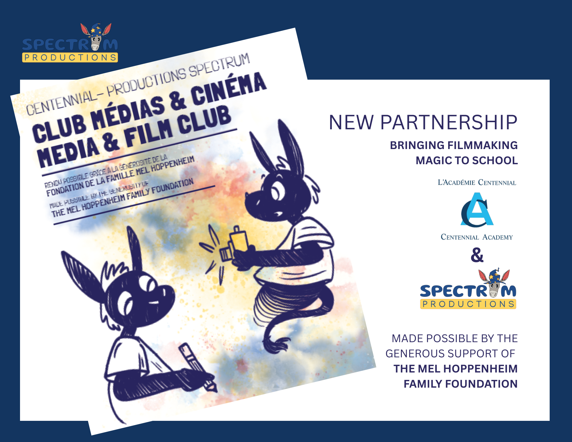 SPECTRUM PARTNERS WITH THE MEL HOPPENHEIM FAMILY FOUNDATION AND CENTENNIAL ACADEMY TO LAUNCH LUNCHTIME FILM CLUB
