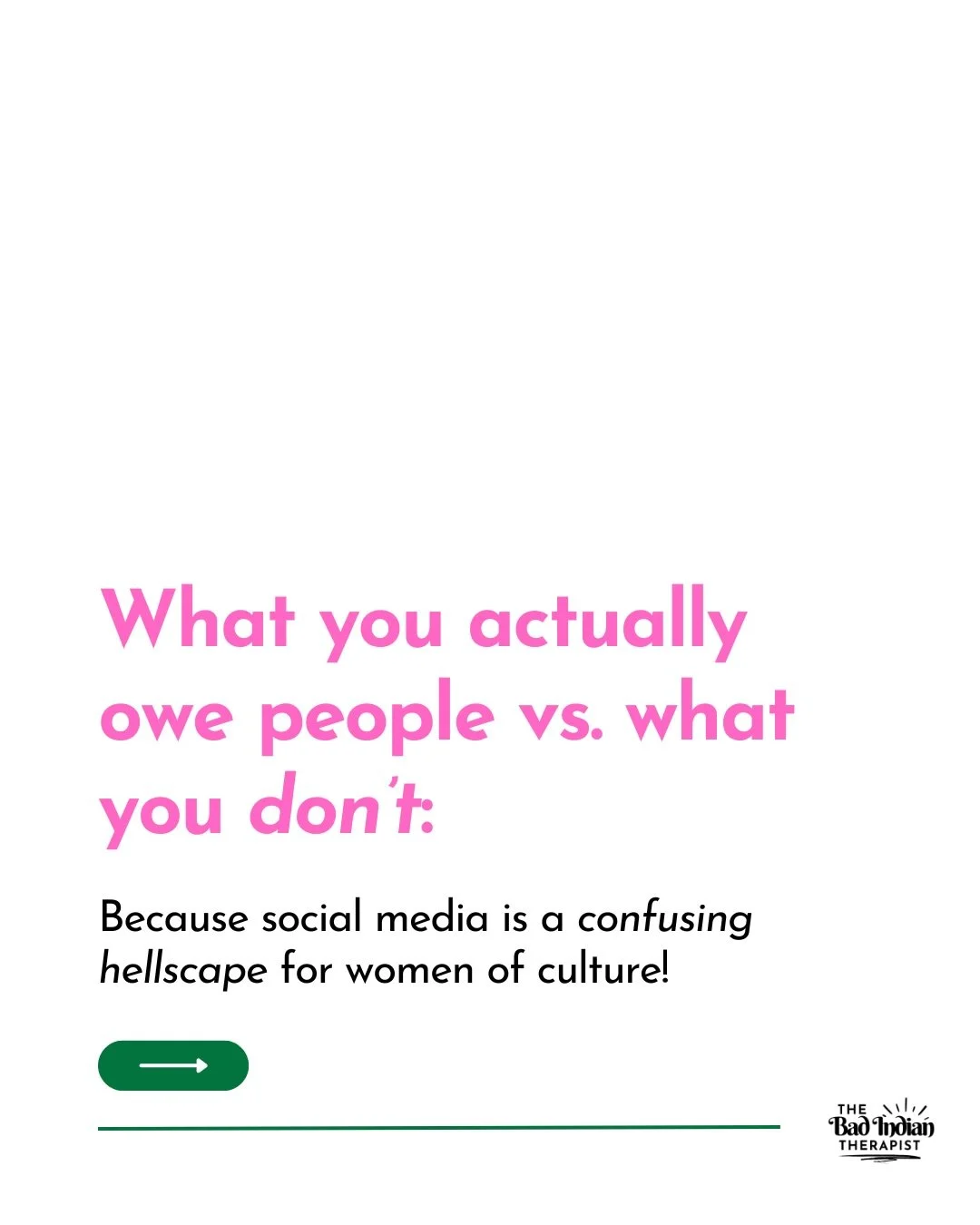 Is it just me, or is &ldquo;You don&rsquo;t owe anybody anything&rdquo; and &ldquo;You do owe people something&rdquo; REALLY confusing?!? 🤯

If it&rsquo;s confusing for me as a therapist, I can only imagine how confusing this is for you.

If you&rsq