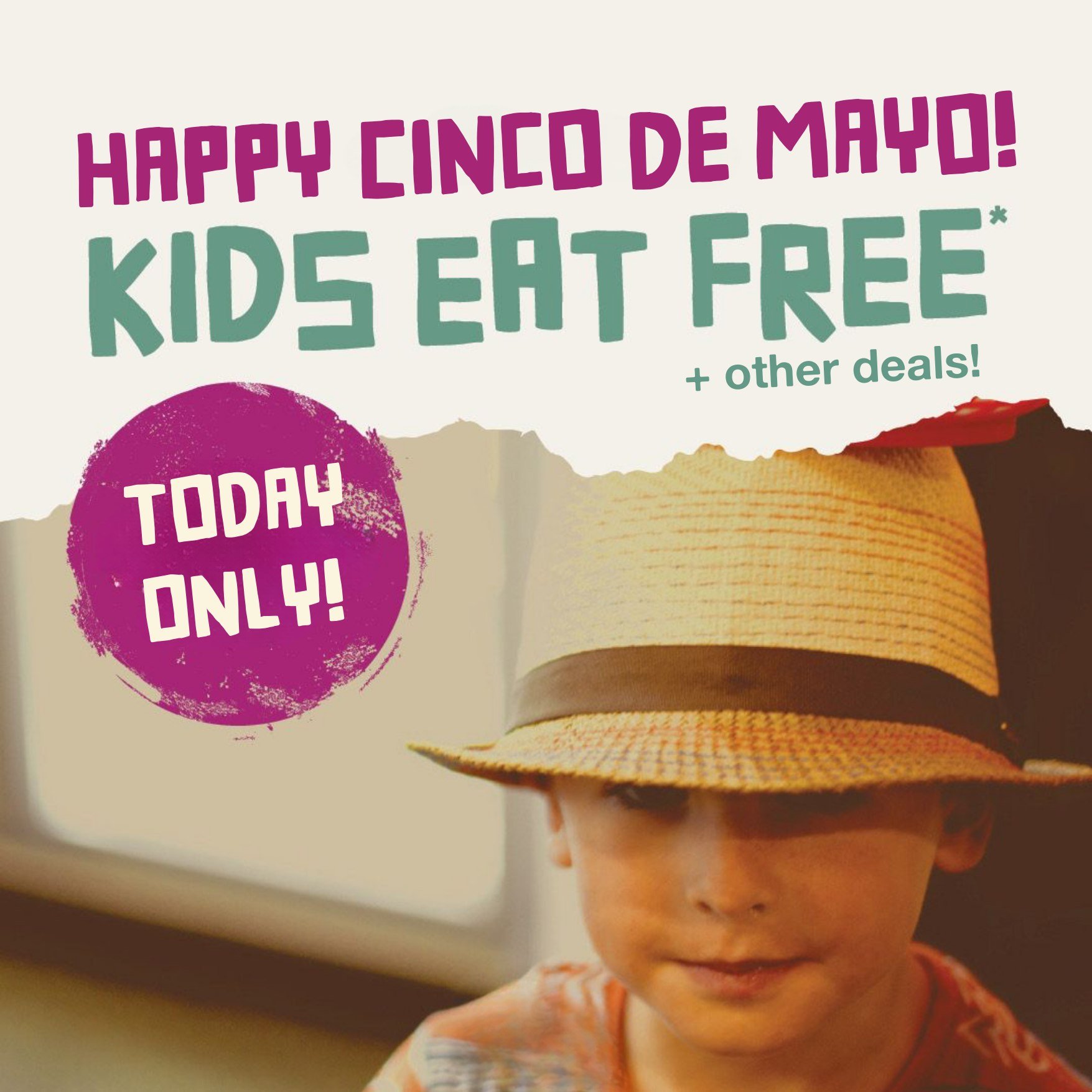 HAPPY CINCO DE MAYO! 🇲🇽

Don't forget to come down to your local Mexi TODAY to celebrate with...
👧 Kids Eat Free*
🎨 Free Face Painting 12-2pm
🥤 Free V Zero Sugar Original*
🍦 Jarritos Floats
‼️ Giveaways

See you soon!

*T&amp;Cs Apply. Subject 