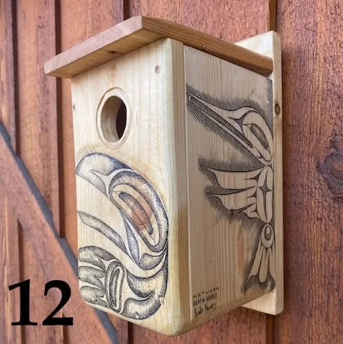 With just over two weeks to go, we hope that you've bid on your favourite artist-painted nest box in our auction! https://m.elevateauctions.com/wildwingsnestboxes

Today we're showing off the smooth curves and detailed crosshatching of Cowichan tribe