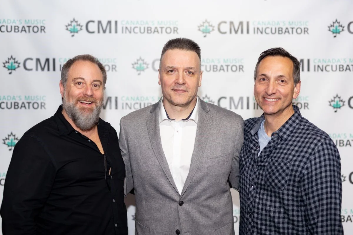 Eric (left), Vel (centre) & Rob (right) during CMI's anniversary party!