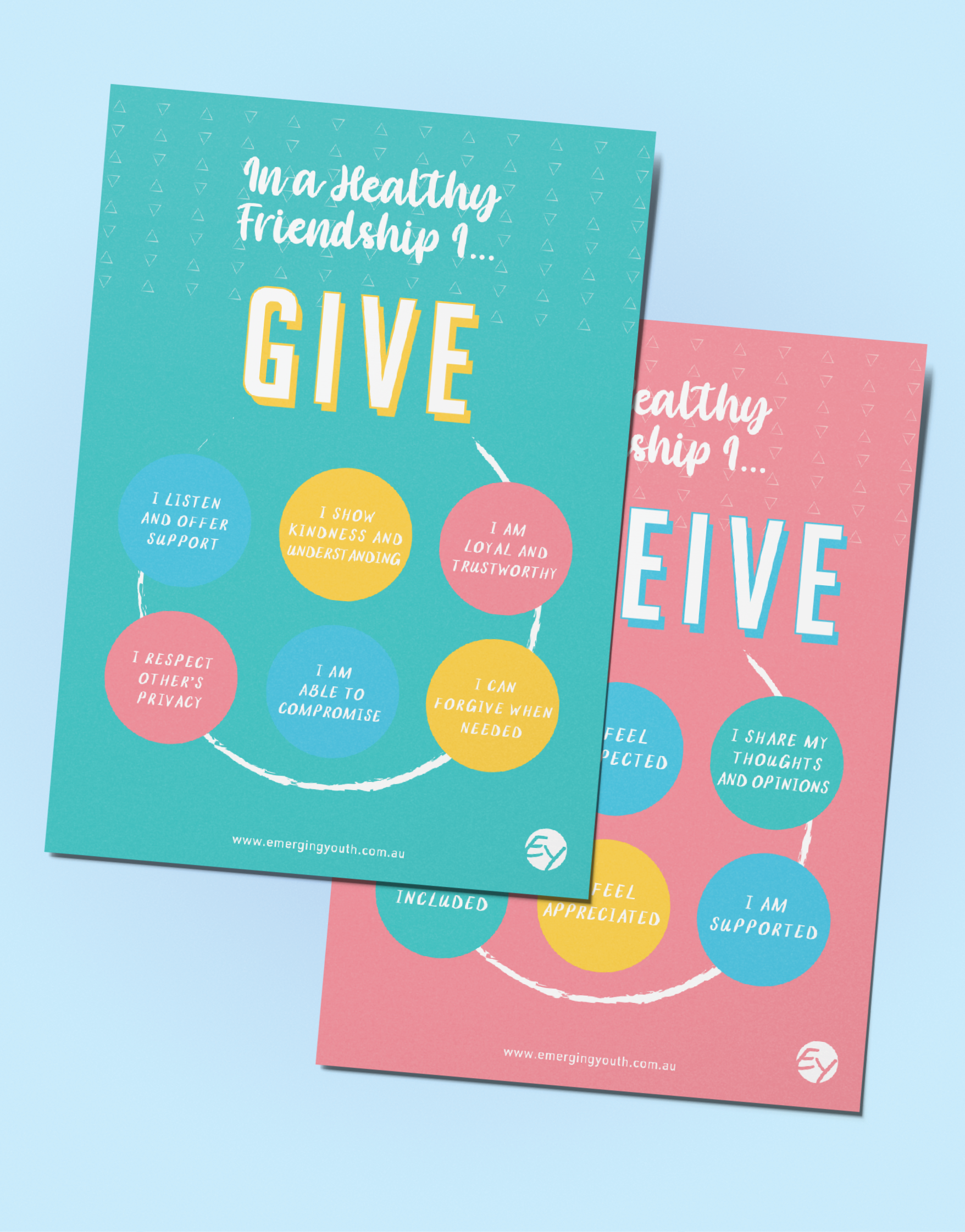 Give &amp; Receive (Teal/Pink) A6 Card (Pack of 10)