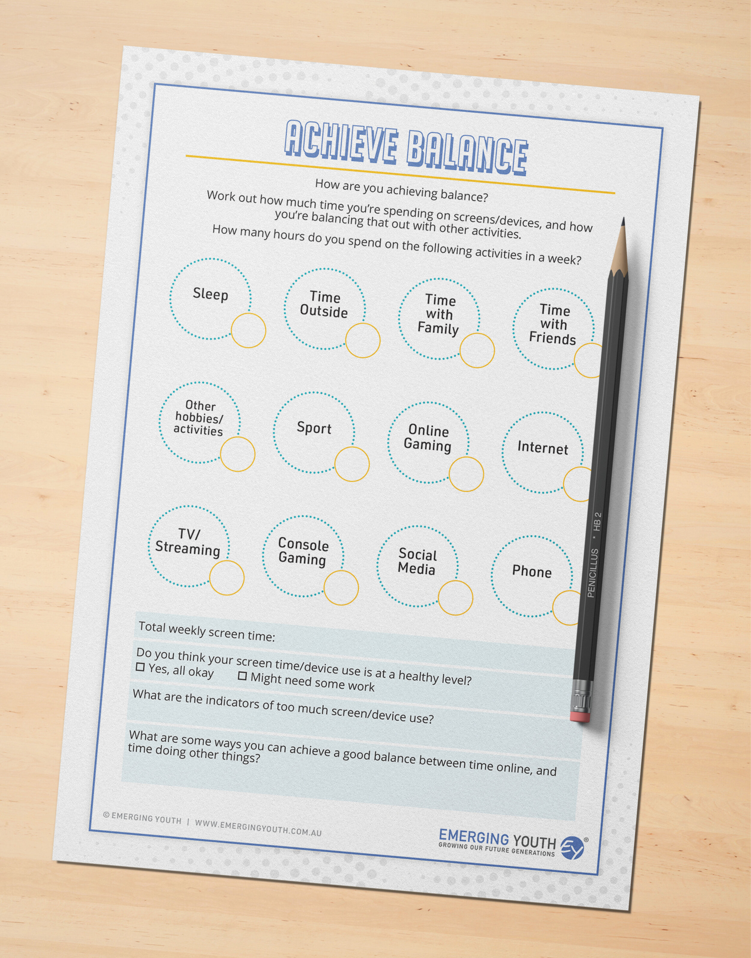 Achieve Balance Worksheet