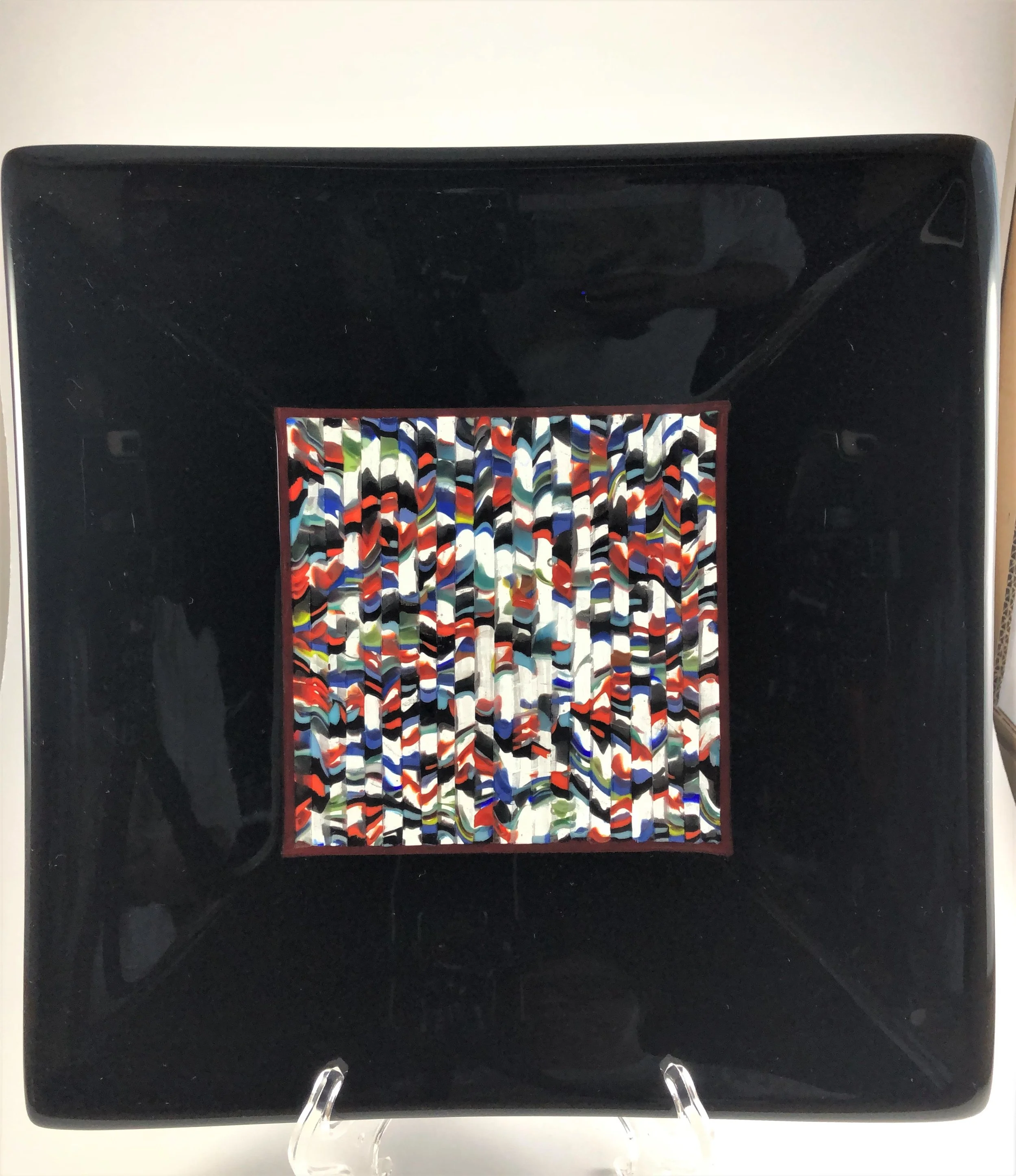 Square Platter/Bowl (large) with Pattern Bar Center