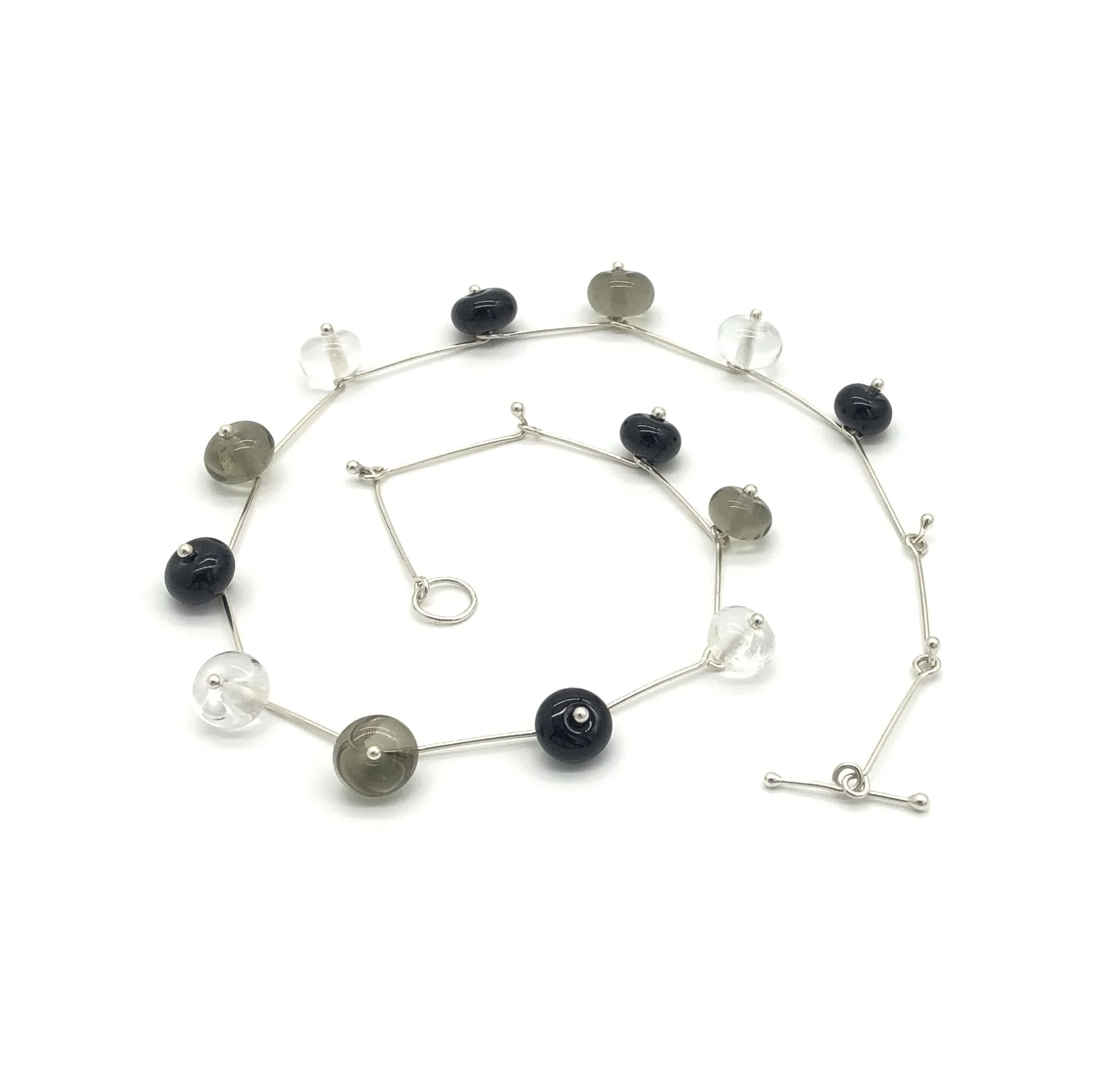 Bead Chain Necklace (Black.Grey/Clear)