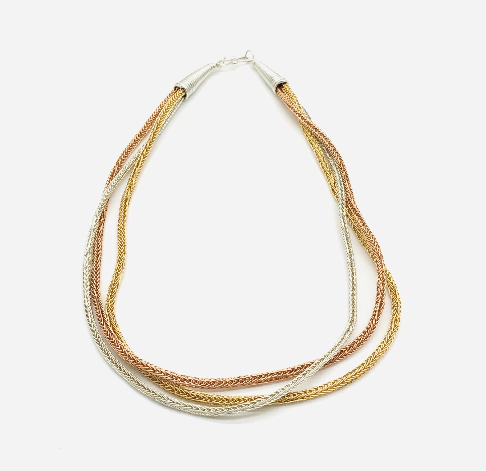 Viking Knit Triple Strand Necklace