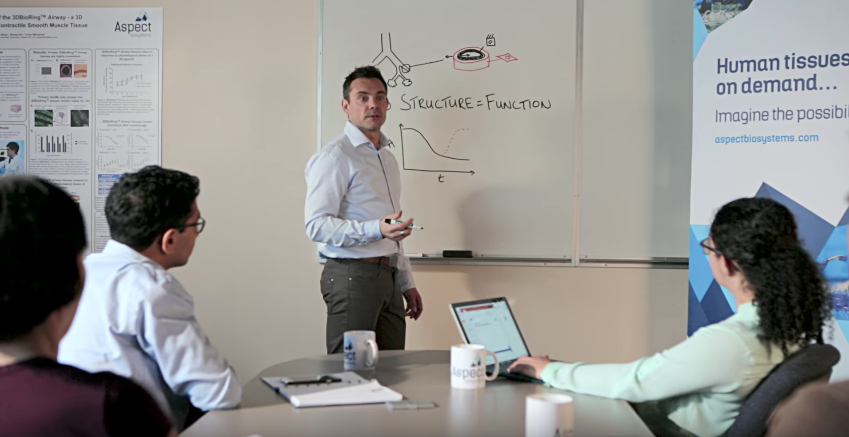 Co-Founder and CSO, Sam Wadsworth leading a discussion on 3D printing materials structure translating into living tissue function. Human tissues on Demand … imagine the possibilities.