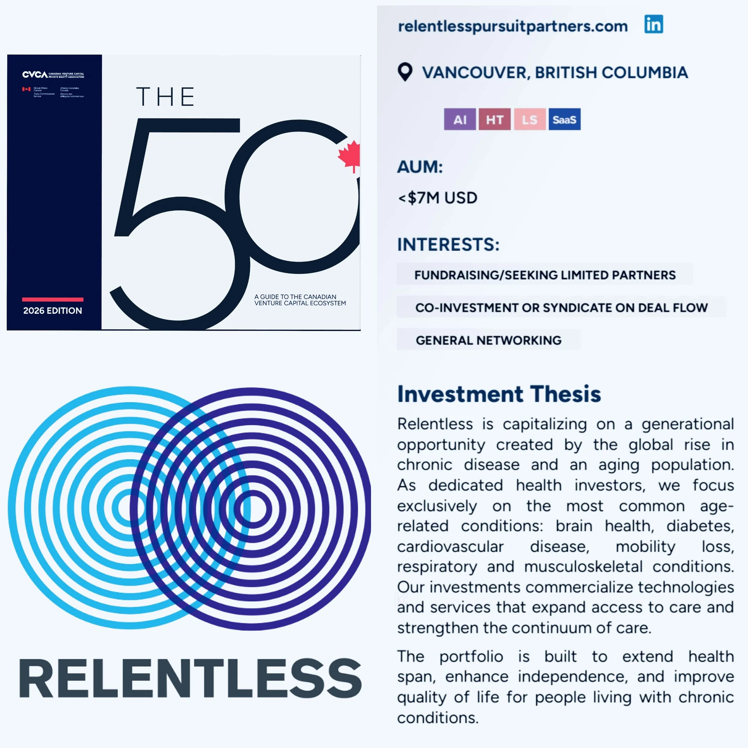 A Guide Profiling 50 Canadian Venture Capital Funds 