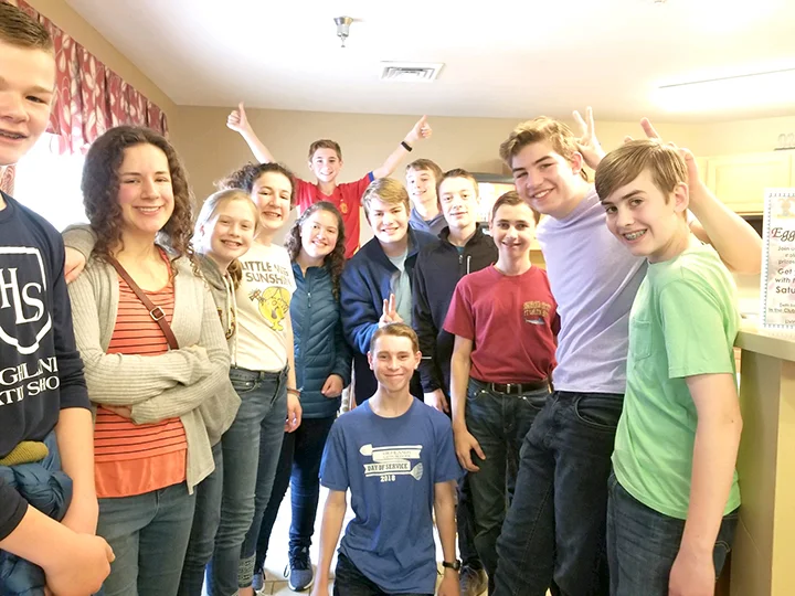 HOUSE OF GEORGE served at Bridge water healthcare center, helping kids decorate Easter bunnies and decorating cookies.