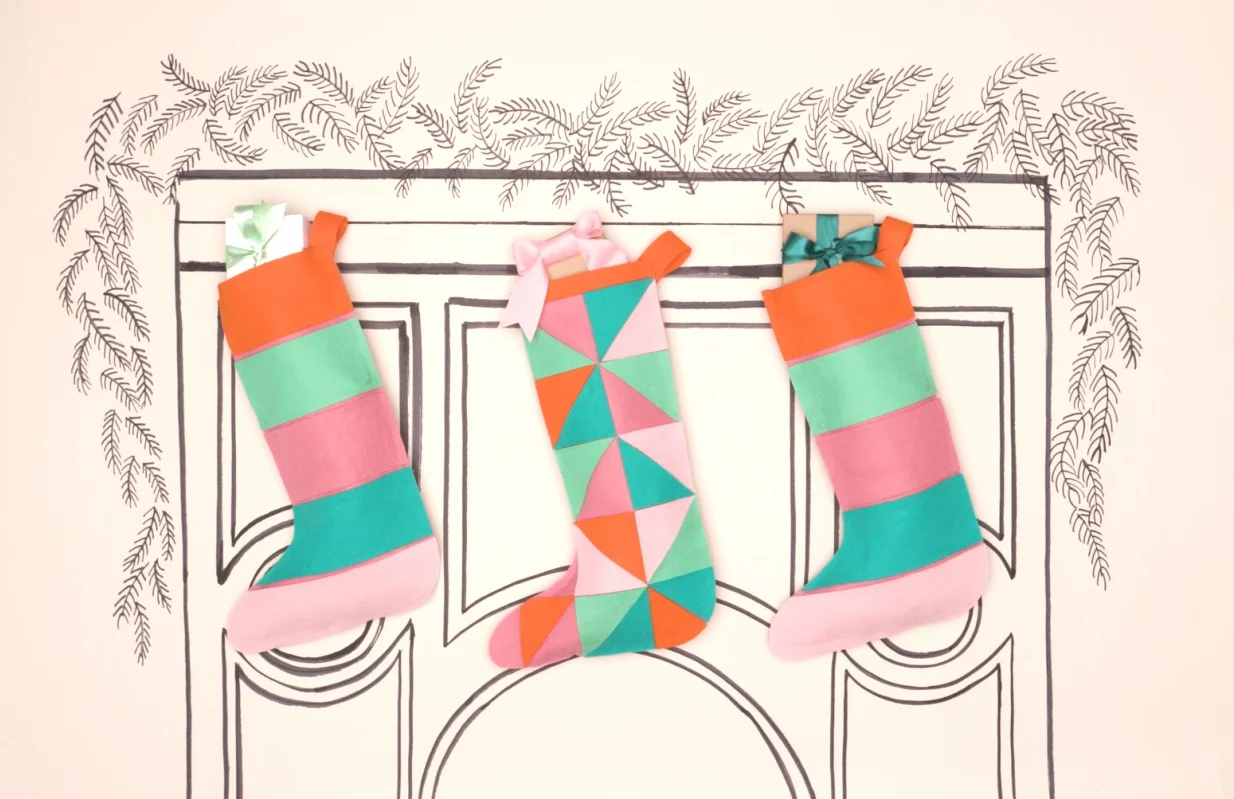 felt stocking with drawing .png
