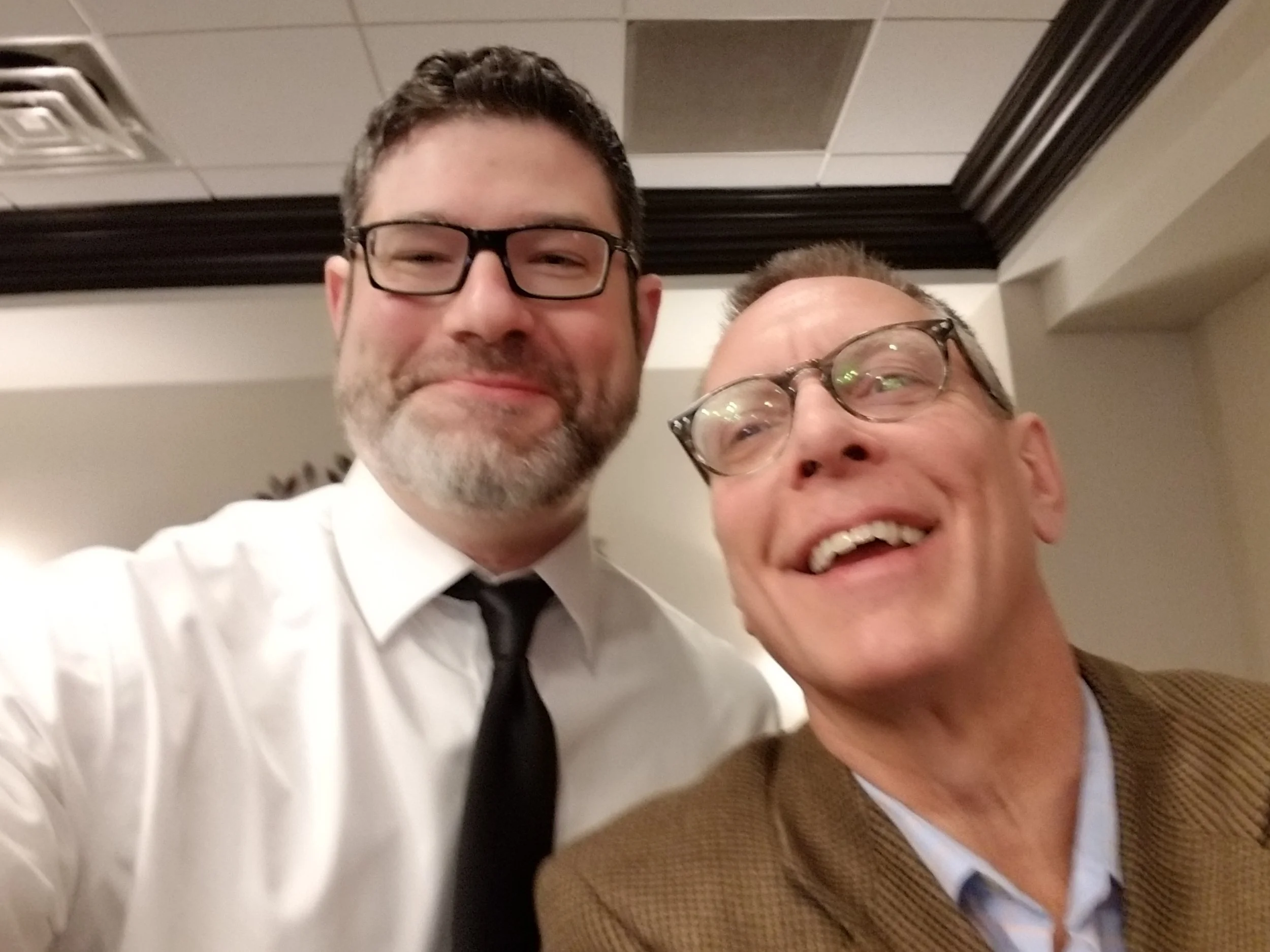 Scot with John from YaJagoff’s podcasting / content marketing event for businesses.