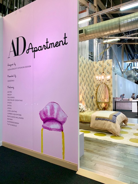  AD Apartment は展示会のアイコニックなデザインブース。今年デザインしたのはニューヨークのインテリアデザイナーSASHA BIKOFF。31歳という若さで抜擢。 