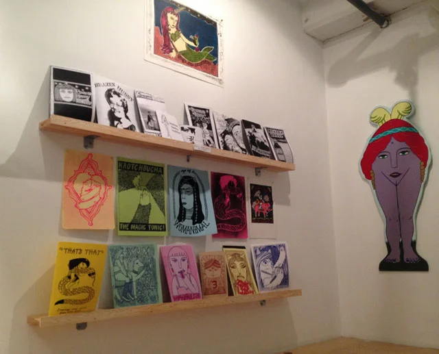 Installation view, ‘Caroline Paquita: Garden of the Womanimal’ at Booklyn Artists Alliance (all photos by the author for Hyperallergic)