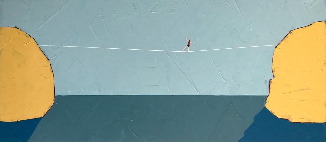 One foot in front of the other