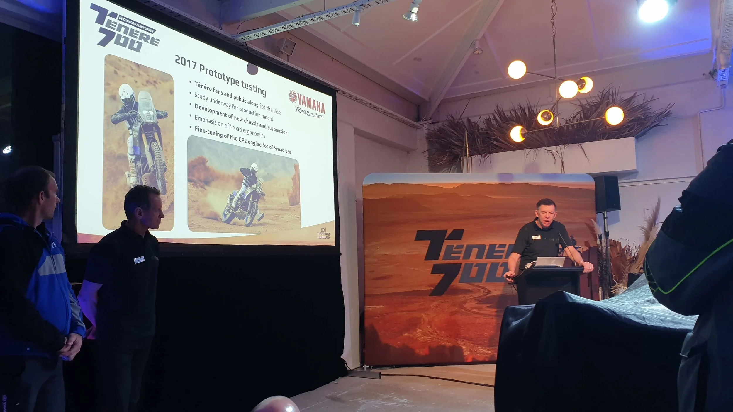 Opening the show saw the Yamaha team give a detailed presentation around how and why the T7 was developed, and its heritage back to the original Tenere that started their Adventure game back in the early 80s.